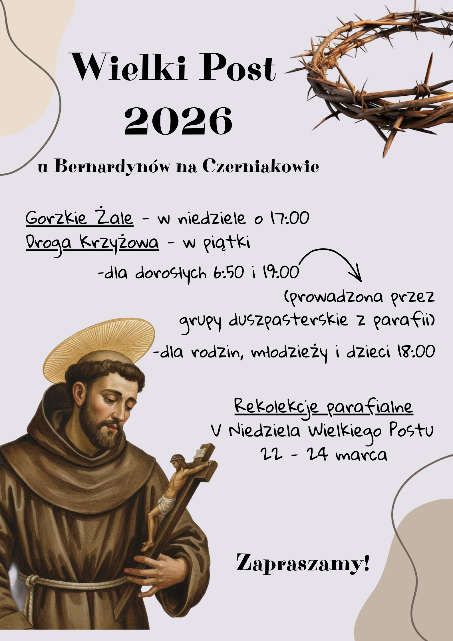 Wielki Post 2026 u Bernardynów
