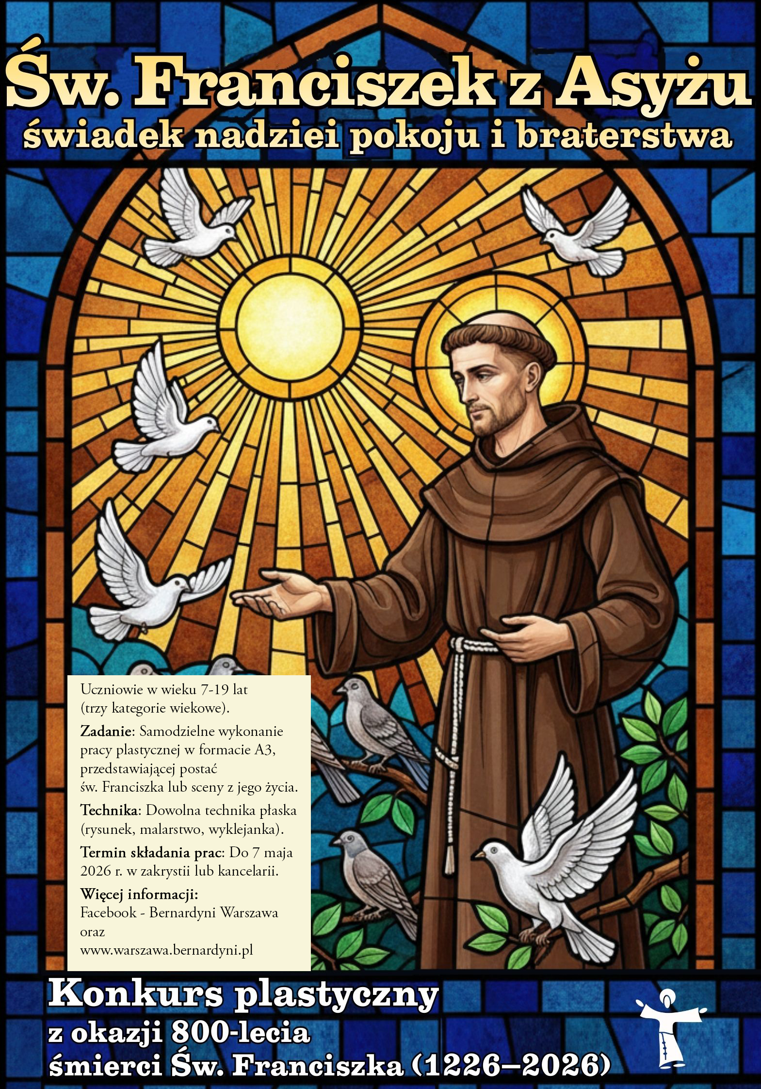 Konkurs plastyczny pt. „Św. Franciszek z Asyżu – świadek nadziei, pokoju i braterstwa”