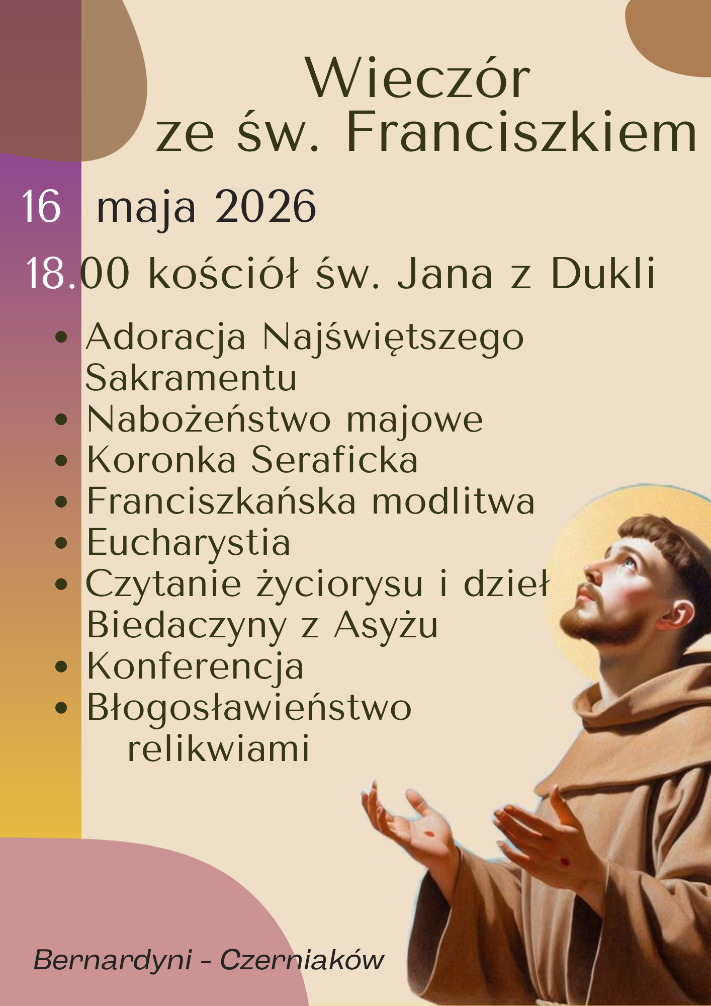 Majowy wieczór ze św. Franciszkiem z Asyżu
